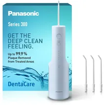 Panasonic Series 300 Munddusche EW-DJ27-A303, Zahndusche, Munddusche kabellos, 200 ml, IPX7, 4 Standarddüsen, 5 Wasserdruckstufen, Reisezubehör, Eisblau