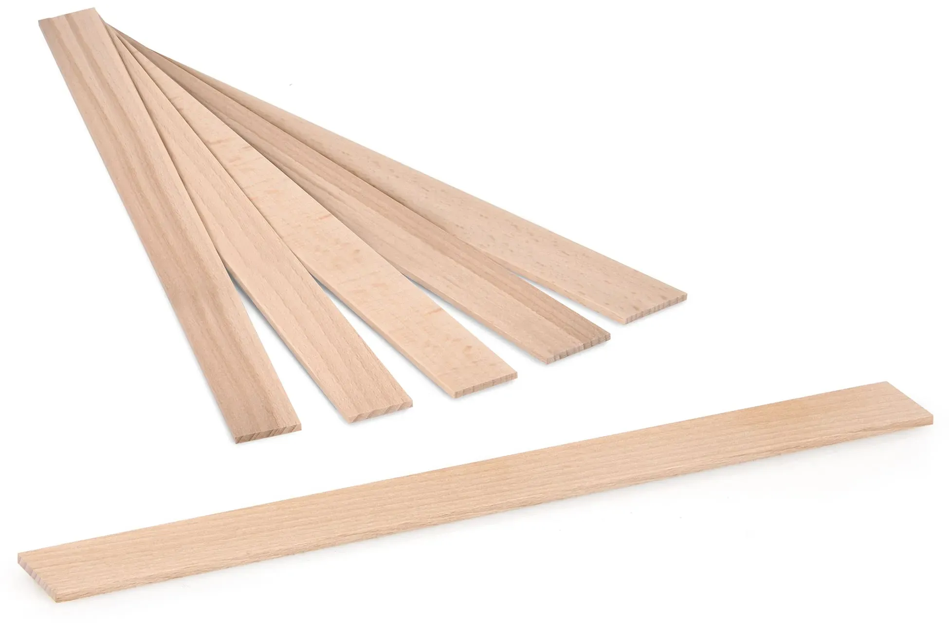 50 Stk. Holzstäbchen | 310 x 25 x 3,2 mm | Buchenholz zum Basteln