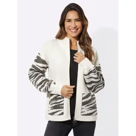 Classic Basics Strickjacke in Beige-Graphit-gemustert 46