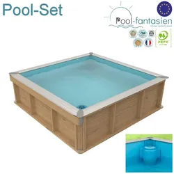 Kinderholzpool-Set Kinderbecken 2 x 2 m Pistoche
