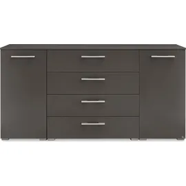 Set One by Musterring Kombikommode "Henderson", grau (graphit), B:160cm H:81cm T:42cm, Holzwerkstoff, SET ONE BY MUSTERRING, Sideboards, Kombikommode, mit 2 Türen und 4 Schubladen inkl. Selbsteinzug und Dämpfung