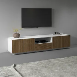 INOSIGN »Vega,Lowboard,TV Board,TV Schrank,220 cm«, mit 4 Türen und 1 Schublade,Fronten mit Rillen-Optik