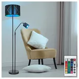 GLOBO LIGHTING LED Stehlampe, Leuchtmittel inklusive, Warmweiß, Farbwechsel, Stehlampe Wohnzimmer mit Leselampe Deckenfluter schwarz gold schwarz