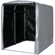 MCW Fahrradgarage MCW-N61 Foliengarage Aufbewahrungsgarage Alu UV-Schutz wasserfest 201x157x201cm silber