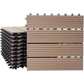 Mendler WPC Bodenfliese Rhone teak 30 x 30 cm 11 St.