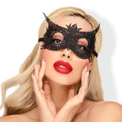 Elegante Maske im Eulendesign, schwarz