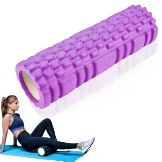mokernali Faszienrolle mit 3D-Texturmassage, Foam Roller Massage 30x9.5cm, für Yoga-Übungen, Physiotherapie, Workouts und Massage (Lila)