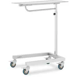 Steinberg Systems Instrumententisch - seitlich offenes Design - 60 x 400 mm höhenverstellbar Edelstahl / Gummi