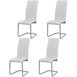 vidaXL Freischwinger Kunstleder weiß 4er Set