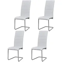 vidaXL Freischwinger Kunstleder weiß 4er Set