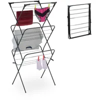 Relaxdays Wäscheständer, klappbar, 18 Stangen, 136x62x51 cm, innen, Metall,
