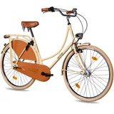 KCP Van Holland City Damen Fahrrad 28 Zoll Citybike Hollandrad mit 3 Gang Nabenschaltung und Shimano Nabendynamo, Vintage Damenfahrrad mit Rücktrittbremse