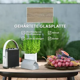 Outsunny Gartenmöbel Set aus Polyrattan Lounge-Set mit 2er Sofa Sessel Glastisch - Dunkelgrau