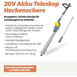 FANZTOOL Akku Teleskop Heckenschere inkl. 1 x 2,0 Ah