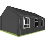 Tectake tectake® Pavillon, 6 x 4 m, Klicksystem, inklusive Spannseilen und Heringen