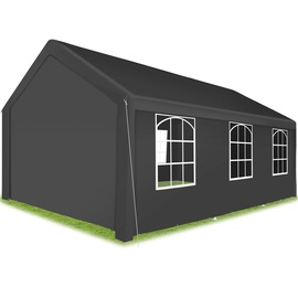 Tectake tectake® Pavillon, 6 x 4 m, Klicksystem, inklusive Spannseilen und Heringen