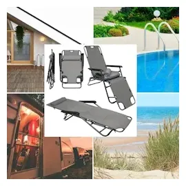 AMANKA Gartenliege 2er Set Relaxliege 178 x 60 x 30 cm grau