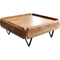 DeLife Couchtisch Kiano 90x90 cm Akazie Natur 2 Schübe