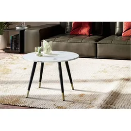 Wohnling Couchtisch Weiß MDF rund 60 x 41 cm