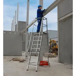Podestleiter Vario kompakt, Aluminium, mit Plattform, 12 Stufen, inkl. Plattform