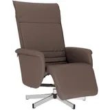 vidaXL Relaxsessel mit Fußteil Kunstleder 86,5 x 107,5 x 86,5 cm Braun drehbar