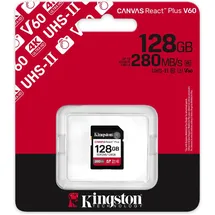 Kingston Canvas React Plus V60 128GB SDXC Speicherkarte 4K-UHS-II