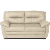 Mivano 2er-Sofa Royale / Zeitloses, bequemes Ledersofa mit hoher Rückenlehne / 160 x 86 x 90 / Lederimitat, Beige