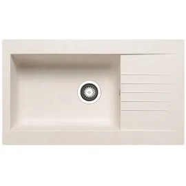 PYRAMIS Spüle Siroko (86x50) BEIGE aus Fibertek / SMC-Spüle / Fiberglasspüle / Ausschnitt 836 x L: 86 x 50 cm, Innenbreite Becken 1: 52 cm,