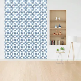 Queence Vinyltapete Muster-Blau 90x300 cm 90 g Blau