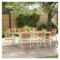 vidaXL Outdoortisch-Set 9-tlg. braun