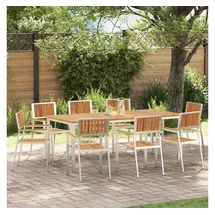 vidaXL Outdoortisch-Set 9-tlg. braun
