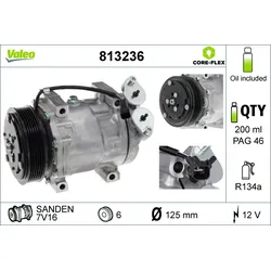 VALEO 813236 Kompressor, Klimaanlage VALEO CORE-FLEX