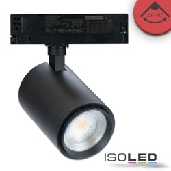 ISOLED LED 3-Phasen Schienenstrahler MEAT, fokussierbar, 34W 1900K 2400lm 20°-70°, Schwarz matt ISO-114981