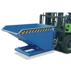 Schüttgut-Kippbehälter aus Stahl, 750 Liter Volumen, blau