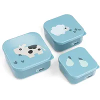 Done by Deer 3er-Set: Lunchboxen Tiny farm Blau