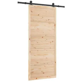 vidaXL Schiebetür rechts 80 x 208 cm braun