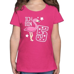 Shirtracer T-Shirt Ich bin fünf Flamingo – 5. Geburtstag – Mädchen Kinder T-Shirt ich bin 5 tshirt mädchen – 5. geburtstag – geschenk fünf jahre rosa 152 (12/13 Jahre)