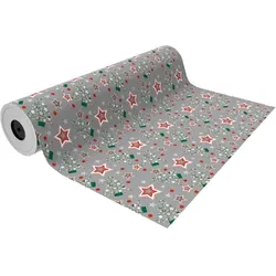 1x Rolle Graues Geschenkpapier Weihnachtsbäume 62cmx90m - Geschenkpapier für Weihnachten, Weihnachtsgeschenkpapier, Recycelt