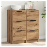 VidaXL Sideboards 2 Stk. Artisan-Eiche 30x30x70 cm Holzwerkstoff