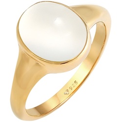 Elli Siegelring Mondstein Oval 925 Silber 54 Damen 