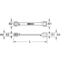 KS Tools Ratschenringschlüssel 4 in 1 8x10x12x13mm