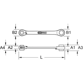 KS Tools Ratschenringschlüssel 4 in 1 8x10x12x13mm