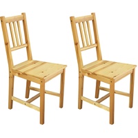 SIT Möbel Esszimmerstuhl | 2er Set | Brettsitz | Kiefer-Holz massiv | B 42 x T 42 x H 92 cm | natur, lackiert | 19000-84 | Serie STUHL
