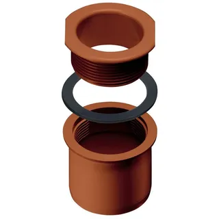 Inefa Ablaufstutzen zum Schrauben für Kastenrinne, PVC DN 75/NW 83 Braun