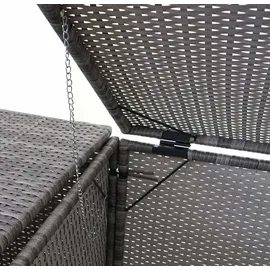 Mendler 2er-Mülltonnenverkleidung HWC-E25, Mülltonnenbox Mülltonnenabdeckung, Poly-Rattan 2x120l ~ grau