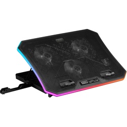 Mars Gaming MNBC6, Cooling Base + Stand XL 19““ ARGB, 3 Fans, Mobile Stand, Notebook Ständer, Schwarz