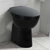 vidaXL Hohe Spülrandlose Toilette Soft-Close 7cm Höher Keramik Schwarz