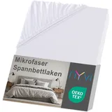 nyvi Spannbettlaken Mikrofaser 180 x 200 - 200 x 220 cm weiß