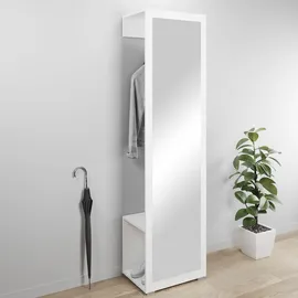 OTTO home Paris Garderobenschrank 190x50x35 Silber/Weiß