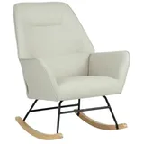 Schaukelsessel Mit Holzbeinen Beige 97x77x88cm